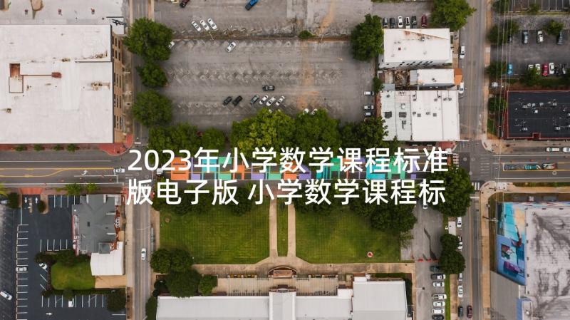 2023年小学数学课程标准版电子版 小学数学课程标准学习心得感想(优秀8篇)