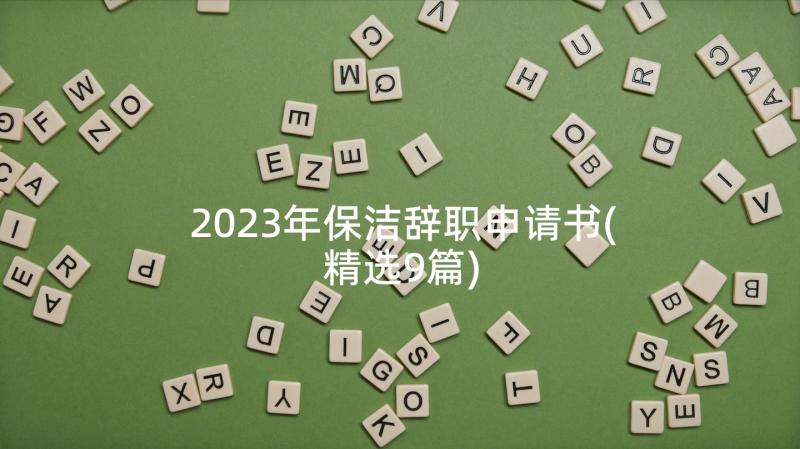 2023年保洁辞职申请书(精选9篇)