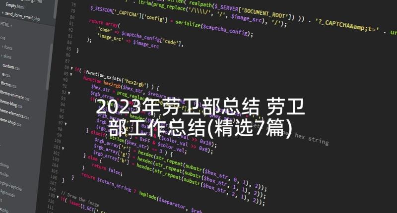 2023年劳卫部总结 劳卫部工作总结(精选7篇)