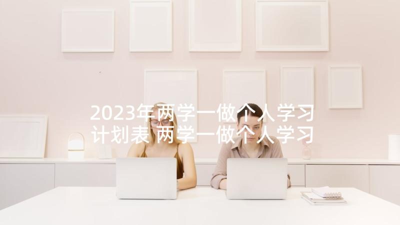 2023年两学一做个人学习计划表 两学一做个人学习计划书(模板5篇)