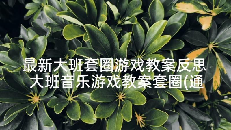 最新大班套圈游戏教案反思 大班音乐游戏教案套圈(通用5篇)