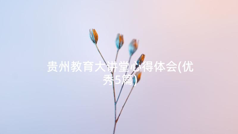 贵州教育大讲堂心得体会(优秀5篇)