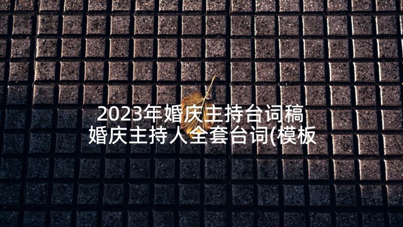 2023年婚庆主持台词稿 婚庆主持人全套台词(模板10篇)