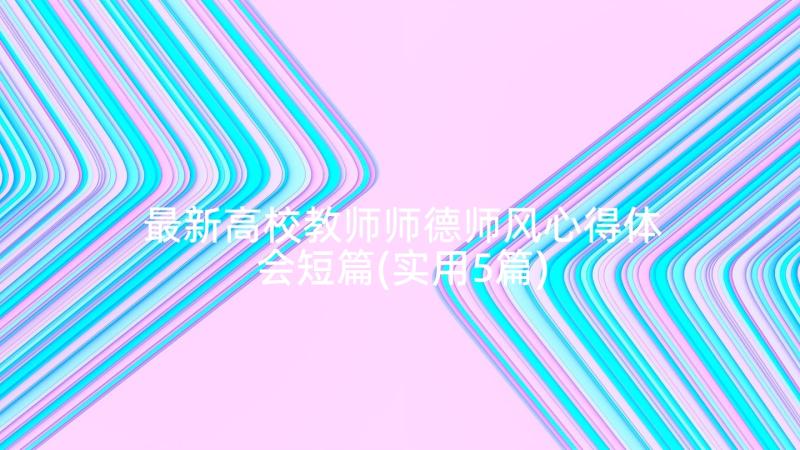 最新高校教师师德师风心得体会短篇(实用5篇)