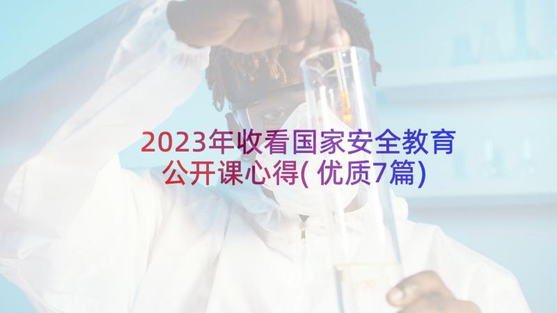 2023年收看国家安全教育公开课心得(优质7篇)