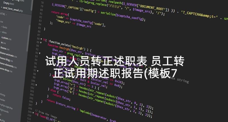 试用人员转正述职表 员工转正试用期述职报告(模板7篇)