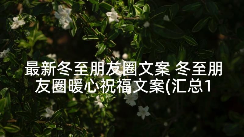 最新冬至朋友圈文案 冬至朋友圈暖心祝福文案(汇总10篇)