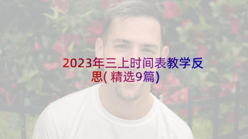 2023年三上时间表教学反思(精选9篇)