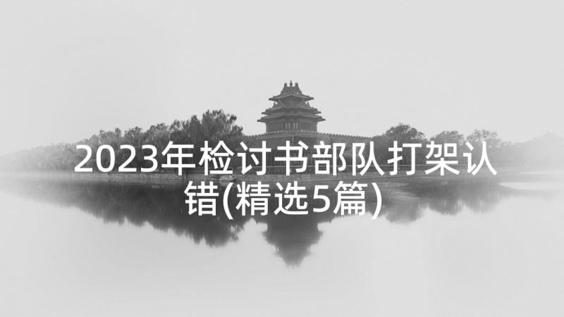 2023年检讨书部队打架认错(精选5篇)