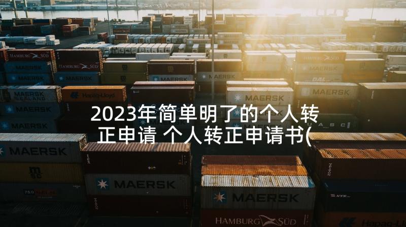 2023年简单明了的个人转正申请 个人转正申请书(大全5篇)