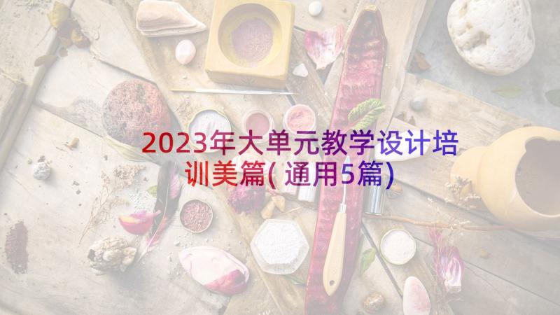 2023年大单元教学设计培训美篇(通用5篇)