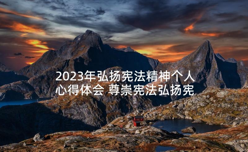 2023年弘扬宪法精神个人心得体会 尊崇宪法弘扬宪法精神心得体会(模板5篇)