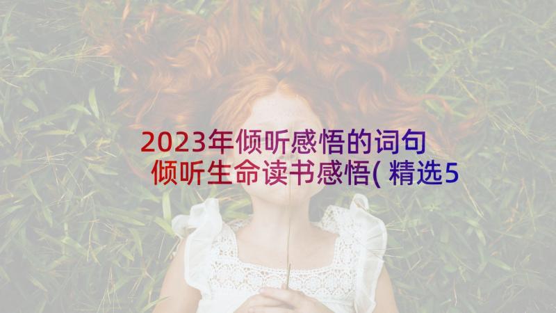 2023年倾听感悟的词句 倾听生命读书感悟(精选5篇)