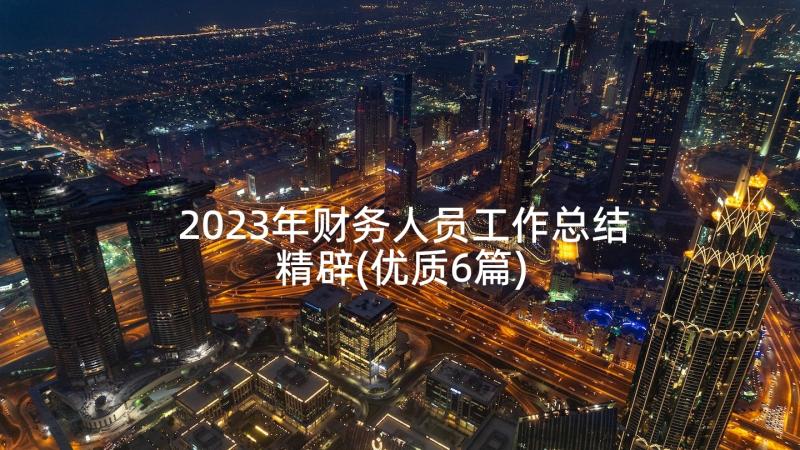 2023年财务人员工作总结精辟(优质6篇)