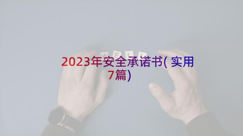 2023年安全承诺书(实用7篇)