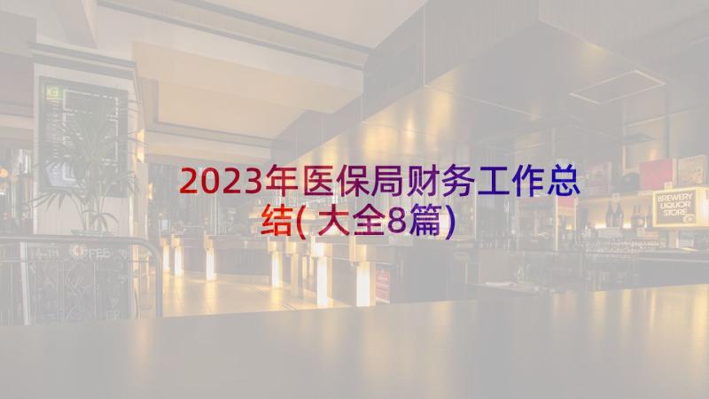 2023年医保局财务工作总结(大全8篇)