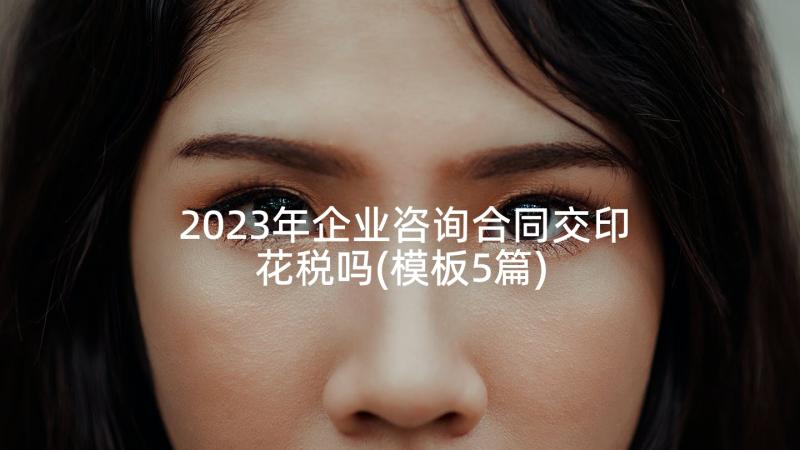 2023年企业咨询合同交印花税吗(模板5篇)