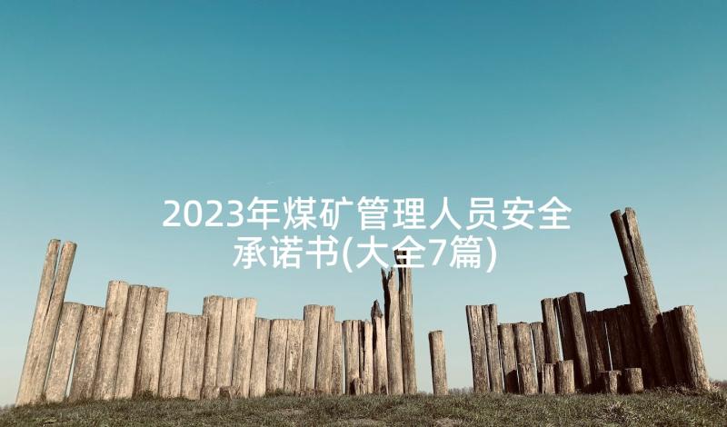 2023年煤矿管理人员安全承诺书(大全7篇)