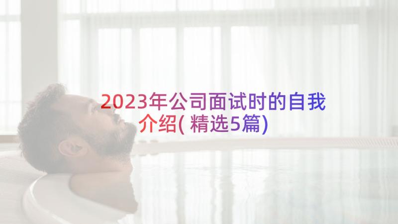 2023年公司面试时的自我介绍(精选5篇)