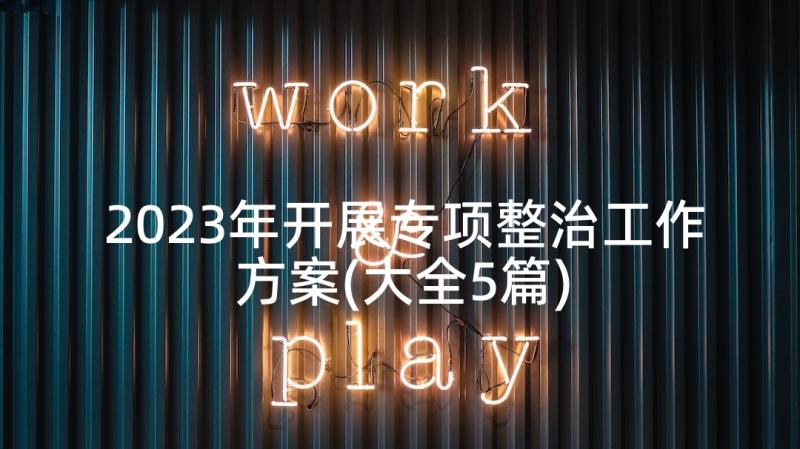 2023年开展专项整治工作方案(大全5篇)