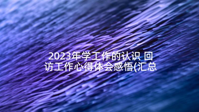 2023年学工作的认识 回访工作心得体会感悟(汇总5篇)