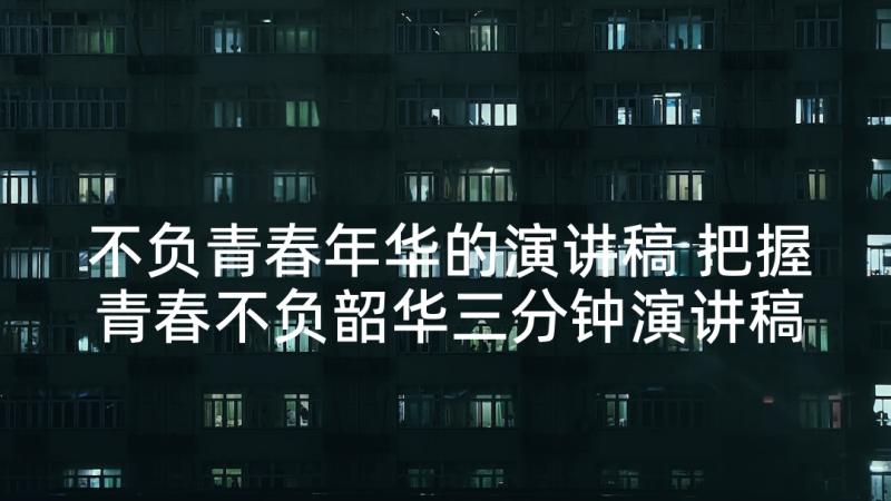 不负青春年华的演讲稿 把握青春不负韶华三分钟演讲稿(优质5篇)