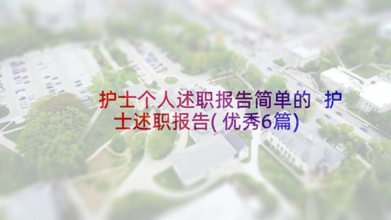 护士个人述职报告简单的 护士述职报告(优秀6篇)