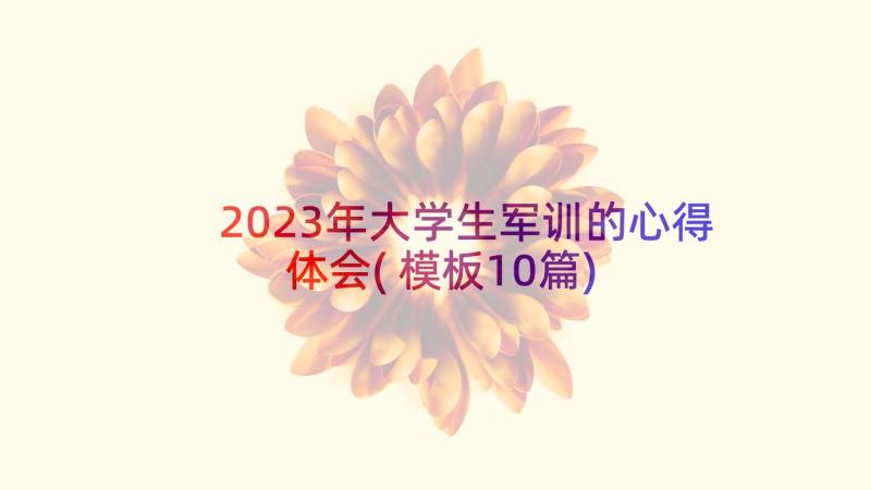 2023年大学生军训的心得体会(模板10篇)