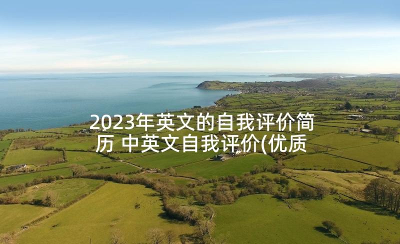 2023年英文的自我评价简历 中英文自我评价(优质7篇)