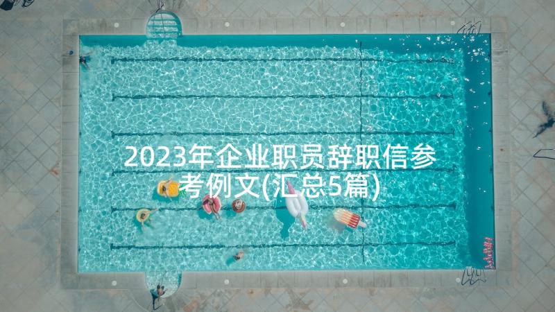 2023年企业职员辞职信参考例文(汇总5篇)