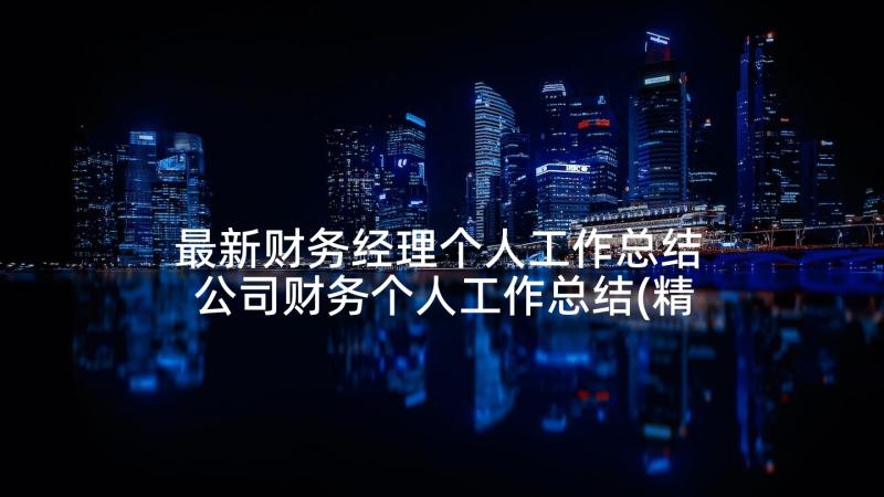 最新财务经理个人工作总结 公司财务个人工作总结(精选8篇)