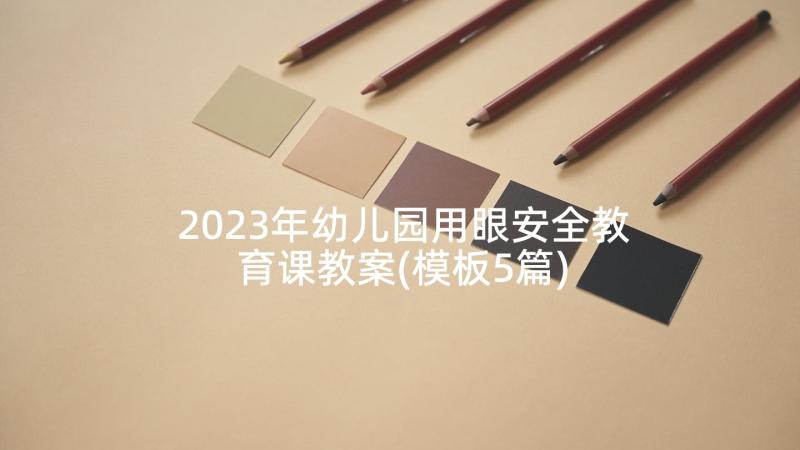 2023年幼儿园用眼安全教育课教案(模板5篇)