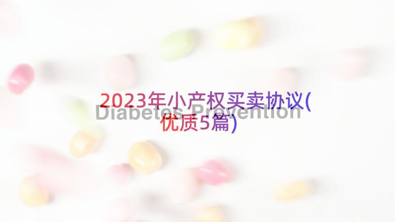 2023年小产权买卖协议(优质5篇)