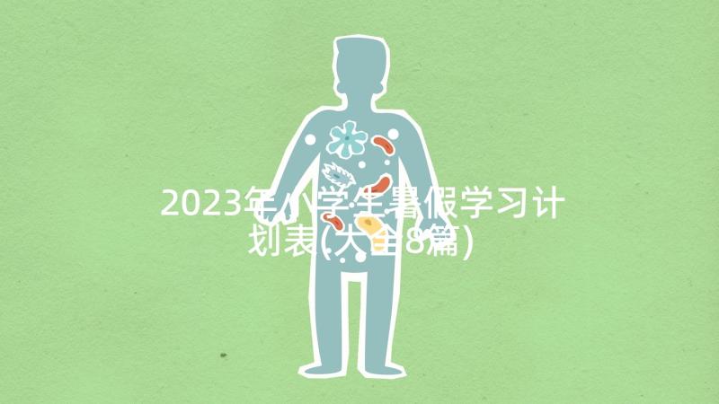 2023年小学生暑假学习计划表(大全8篇)