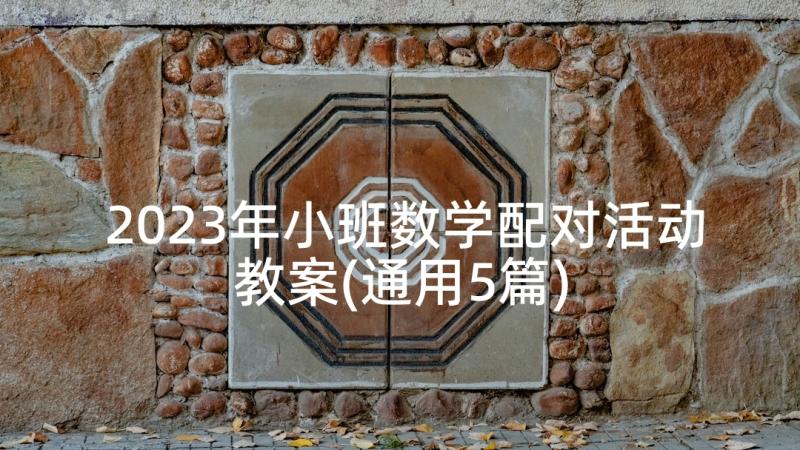 2023年小班数学配对活动教案(通用5篇)