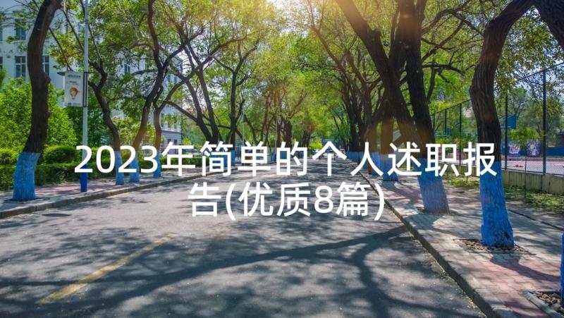 2023年简单的个人述职报告(优质8篇)