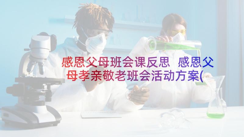 感恩父母班会课反思 感恩父母孝亲敬老班会活动方案(实用5篇)