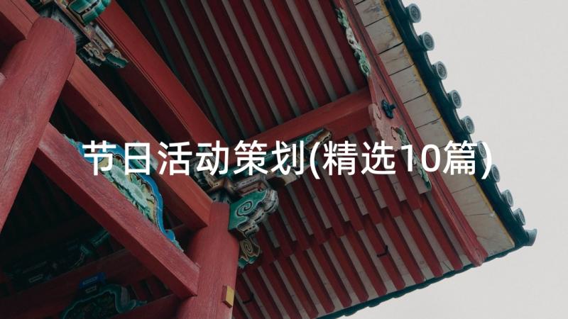 节日活动策划(精选10篇)