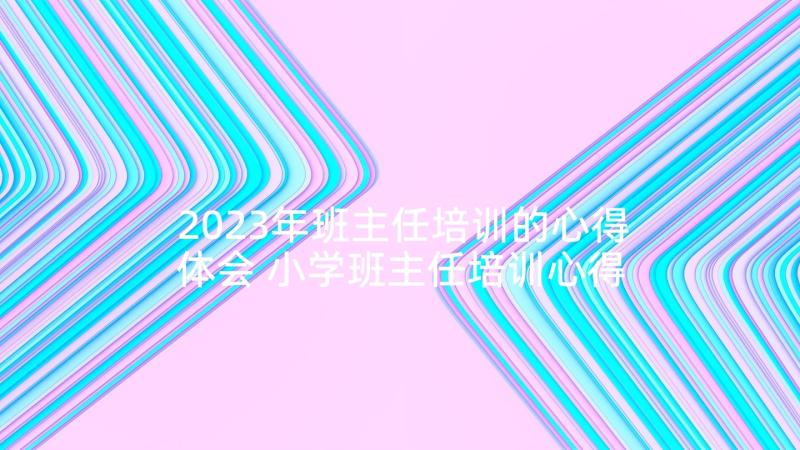 2023年班主任培训的心得体会 小学班主任培训心得体会参考(优质5篇)