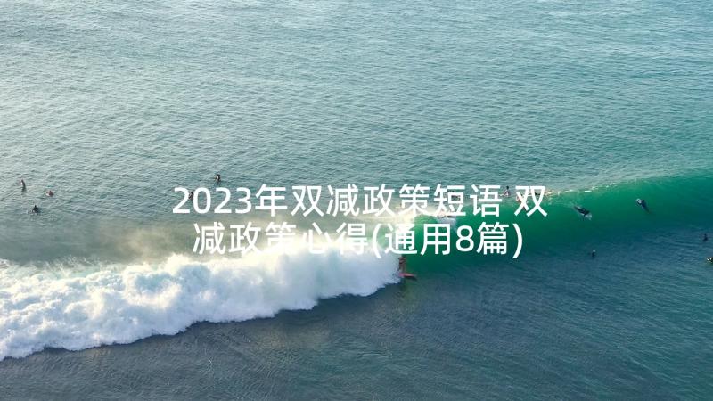 2023年双减政策短语 双减政策心得(通用8篇)