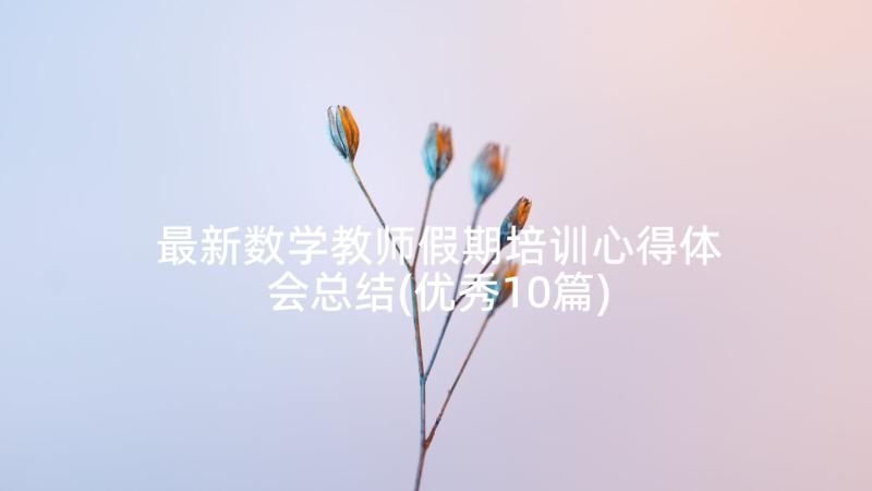 最新数学教师假期培训心得体会总结(优秀10篇)