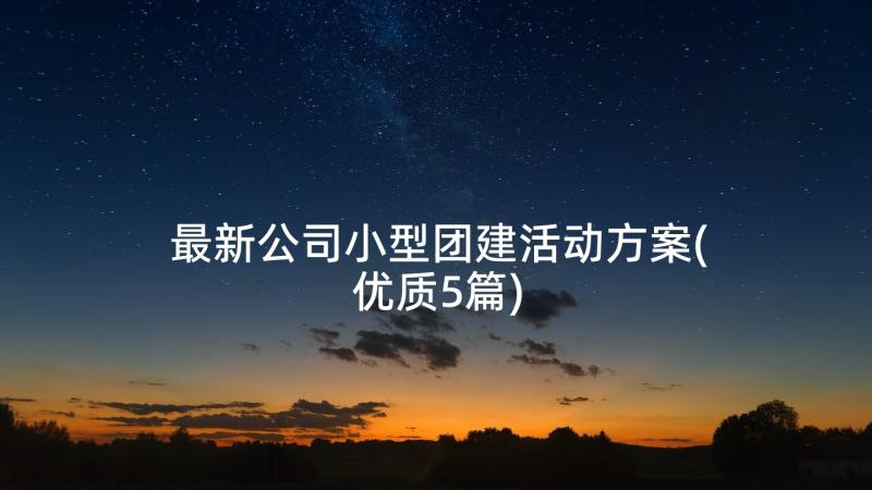 最新公司小型团建活动方案(优质5篇)