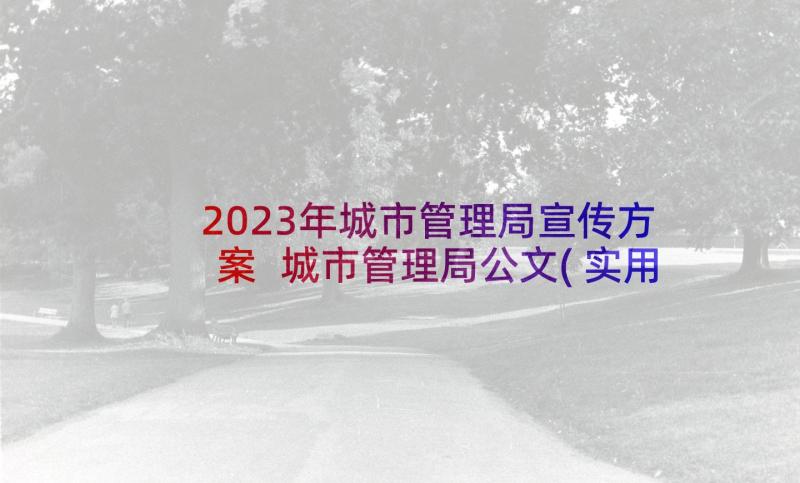 2023年城市管理局宣传方案 城市管理局公文(实用10篇)