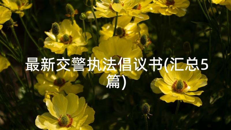 最新交警执法倡议书(汇总5篇)