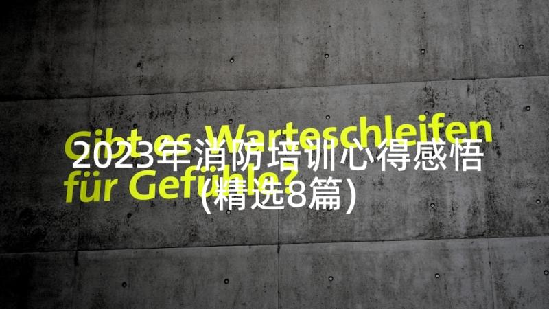 2023年消防培训心得感悟(精选8篇)