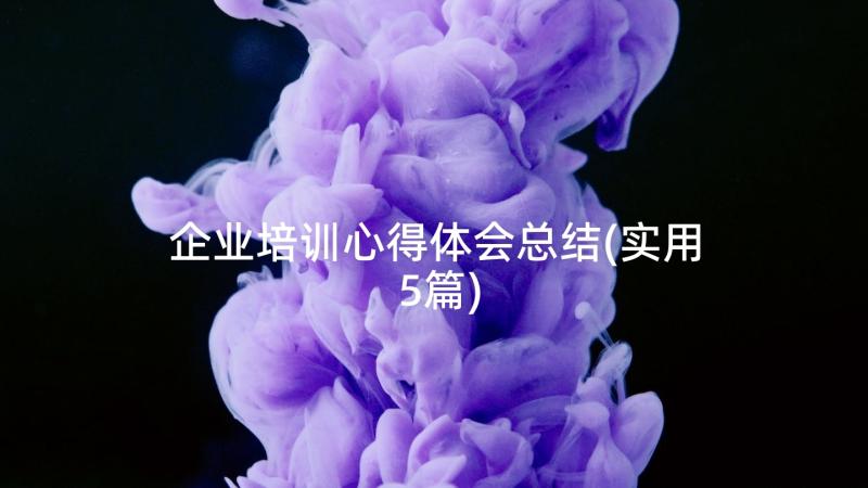 企业培训心得体会总结(实用5篇)