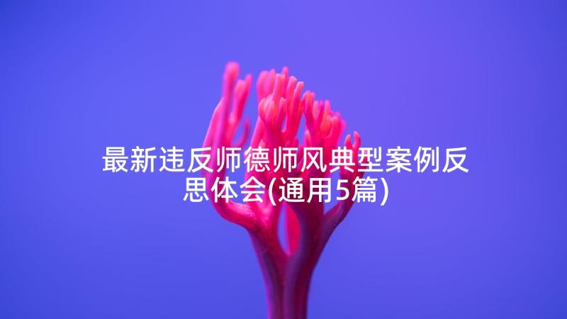 最新违反师德师风典型案例反思体会(通用5篇)