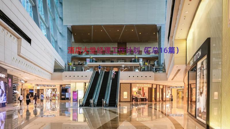 酒店大堂经理工作计划（汇总16篇）