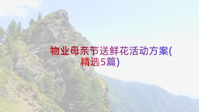 物业母亲节送鲜花活动方案(精选5篇)