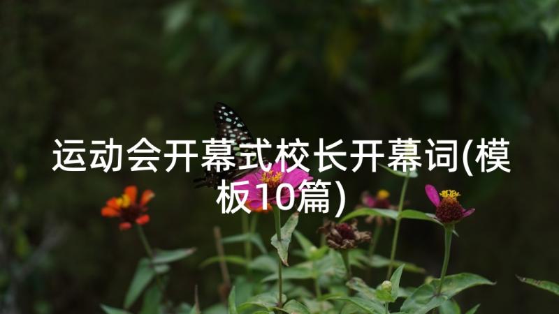 运动会开幕式校长开幕词(模板10篇)